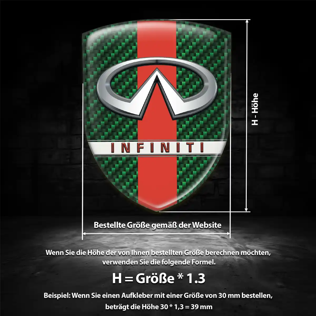 Infiniti Aufkleber Embleme Silikon Ausdrucksstarkes Design