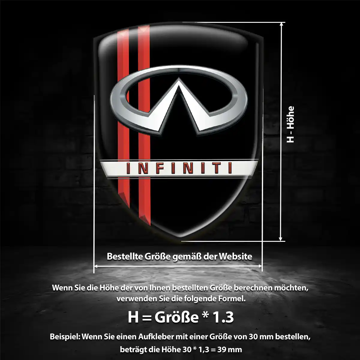 Infiniti Aufkleber Embleme Silikon Edles Design