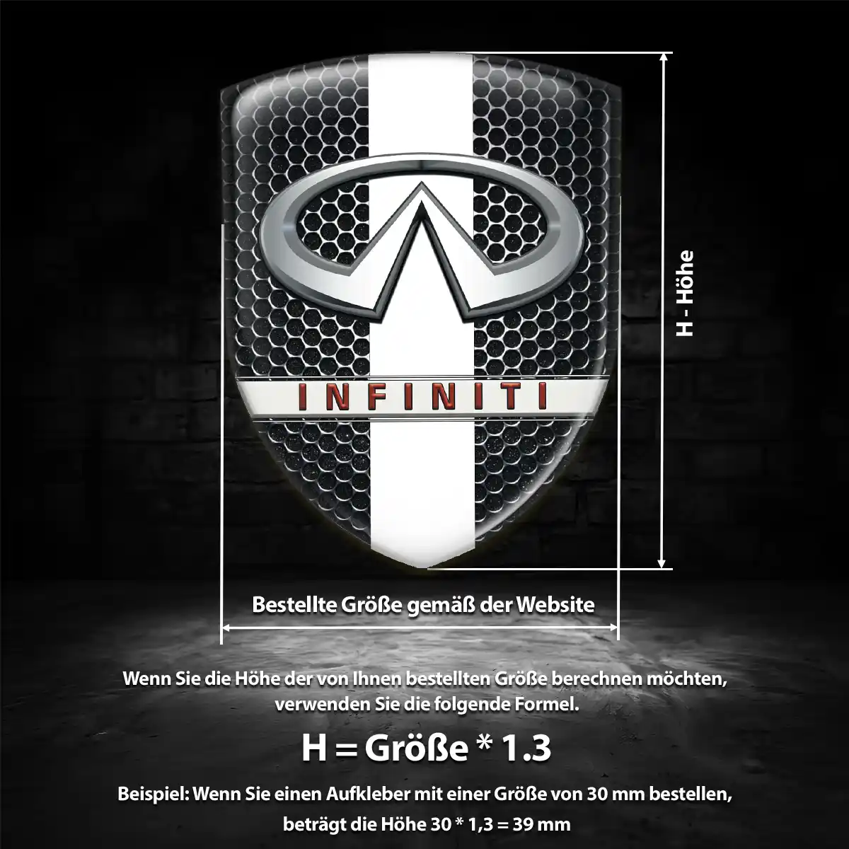 Infiniti Aufkleber Embleme Silikon Höchste Qualität