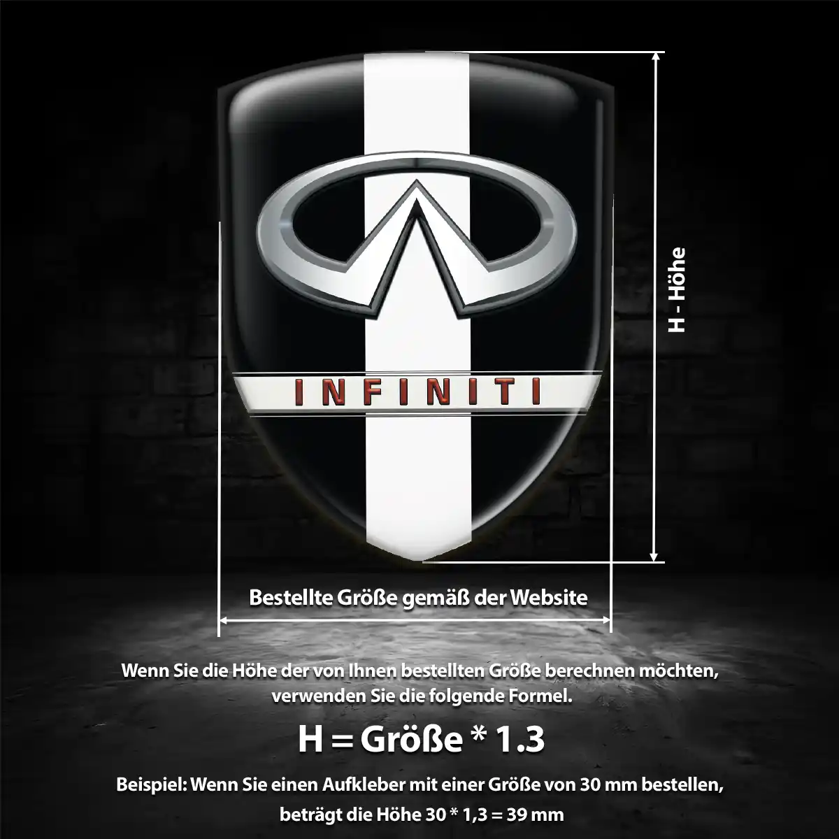 Infiniti Aufkleber Embleme Silikon Markenedition