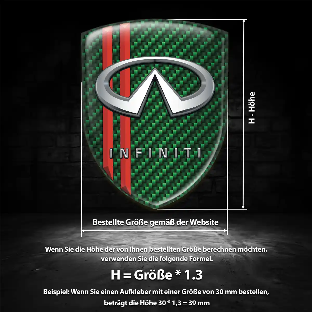 Infiniti Aufkleber Embleme Silikon Premium-Edition