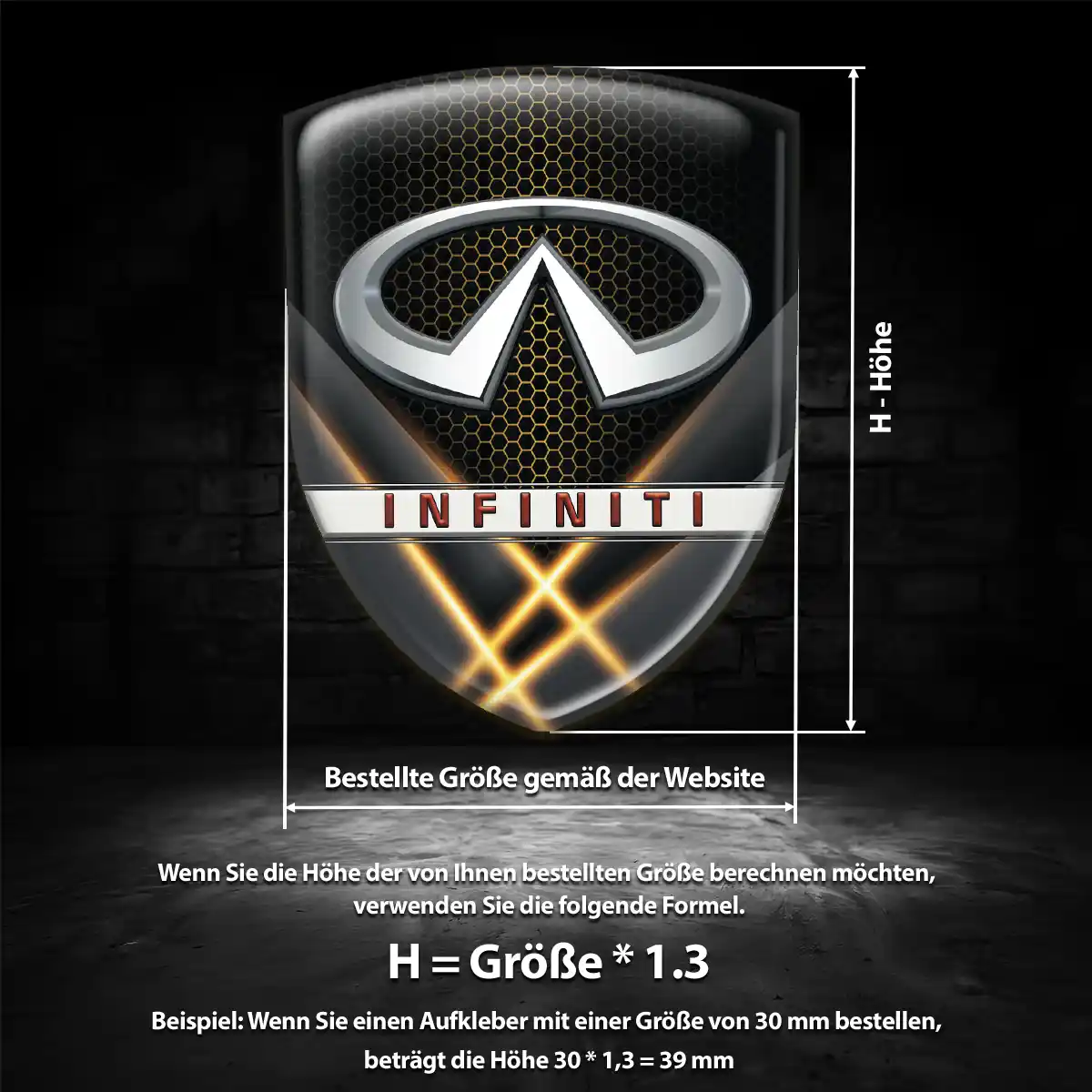 Infiniti Aufkleber Embleme Silikon Spitzenqualität