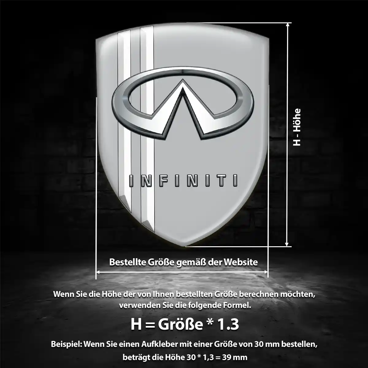 Infiniti Aufkleber Embleme Silikon Tuningfahrzeug