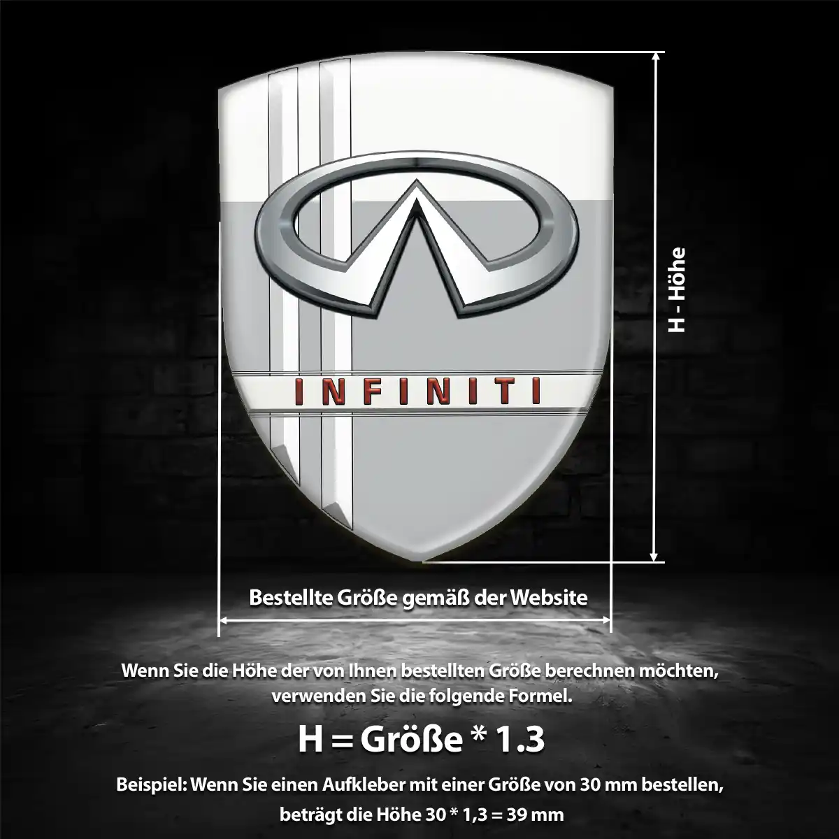 Infiniti Aufkleber Silikon Embleme Ausdrucksstarkes Design