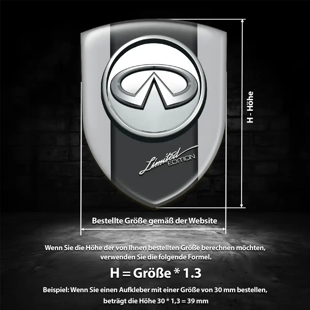Infiniti Aufkleber Silikon Embleme Auto Edles Design