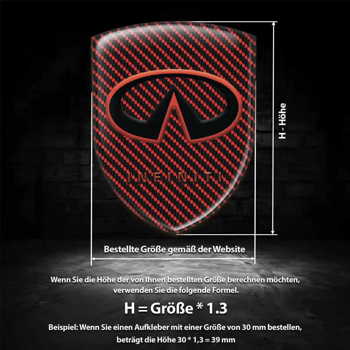 Infiniti Aufkleber Silikon Embleme Auto Exterieurdesign