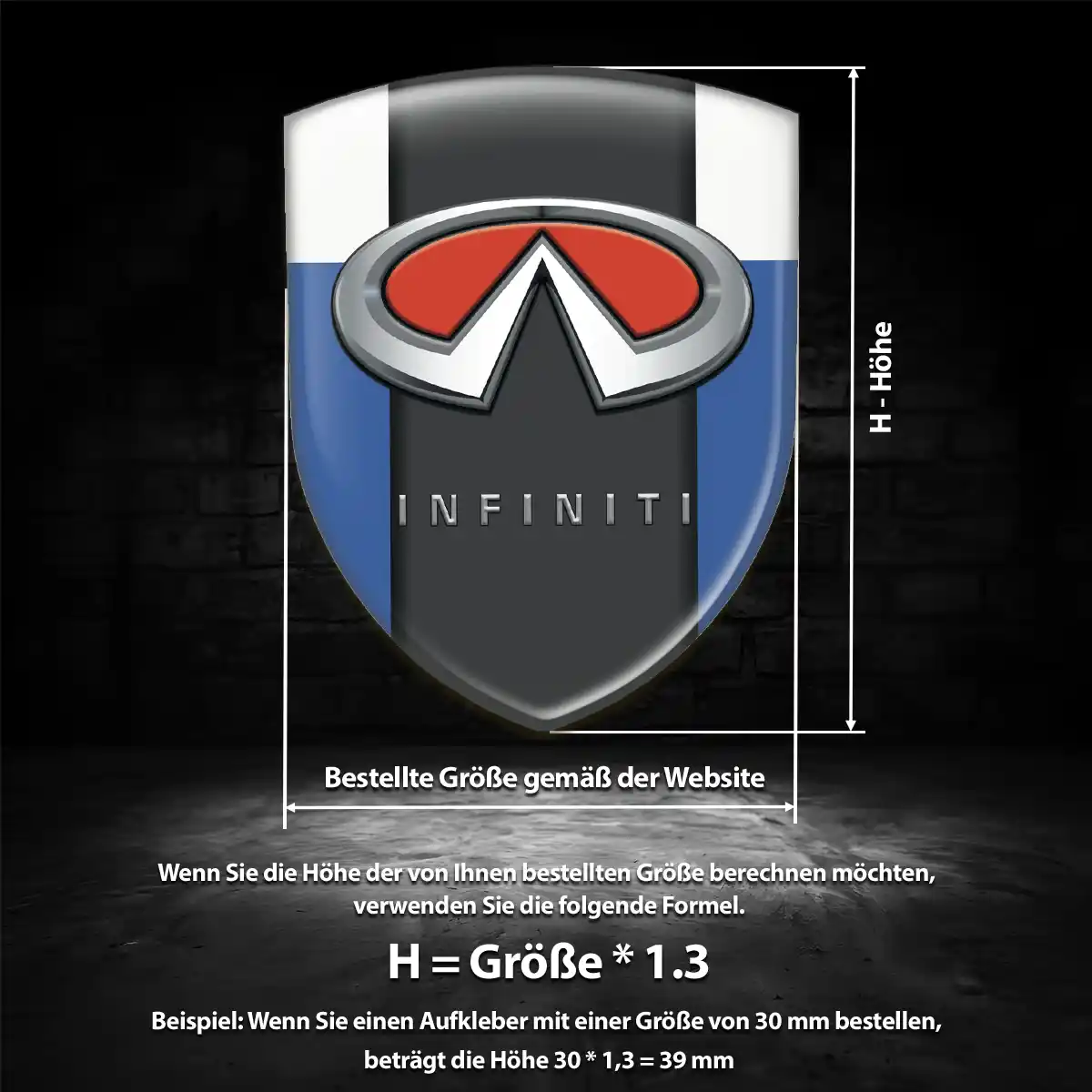 Infiniti Aufkleber Silikon Embleme Auto Interieurdesign