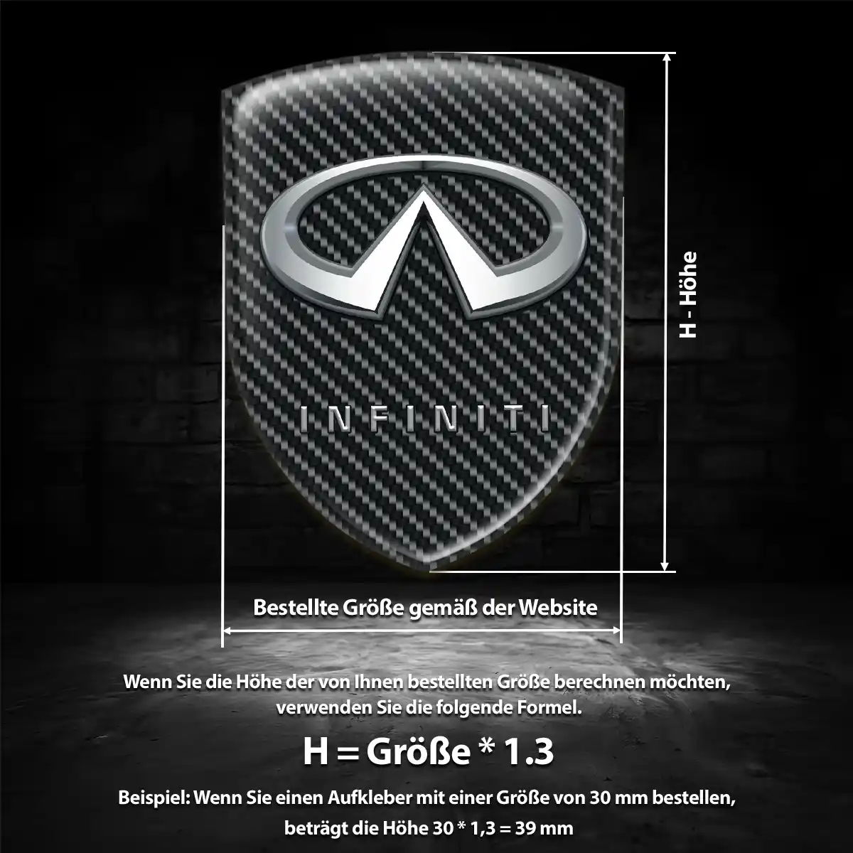 Infiniti Aufkleber Silikon Embleme Auto Markenedition