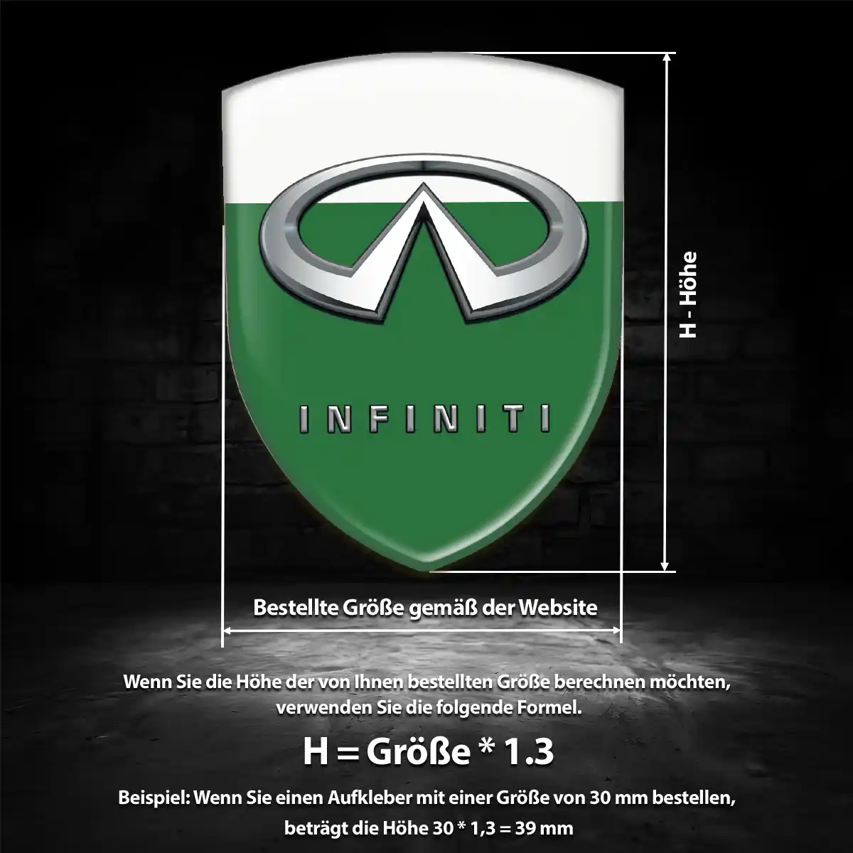 Infiniti Aufkleber Silikon Embleme Auto Premium-Edition