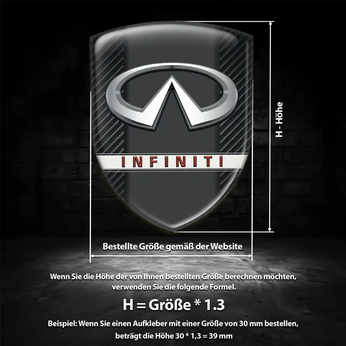 Infiniti Aufkleber Silikon Embleme Edles Design