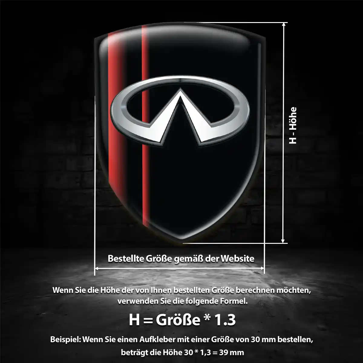 Infiniti Aufkleber Silikon Embleme Elegantes Design
