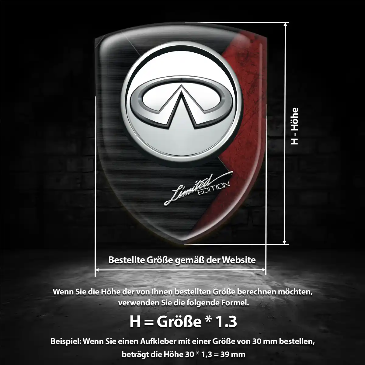 Infiniti Aufkleber Silikon Embleme Exterieurdesign