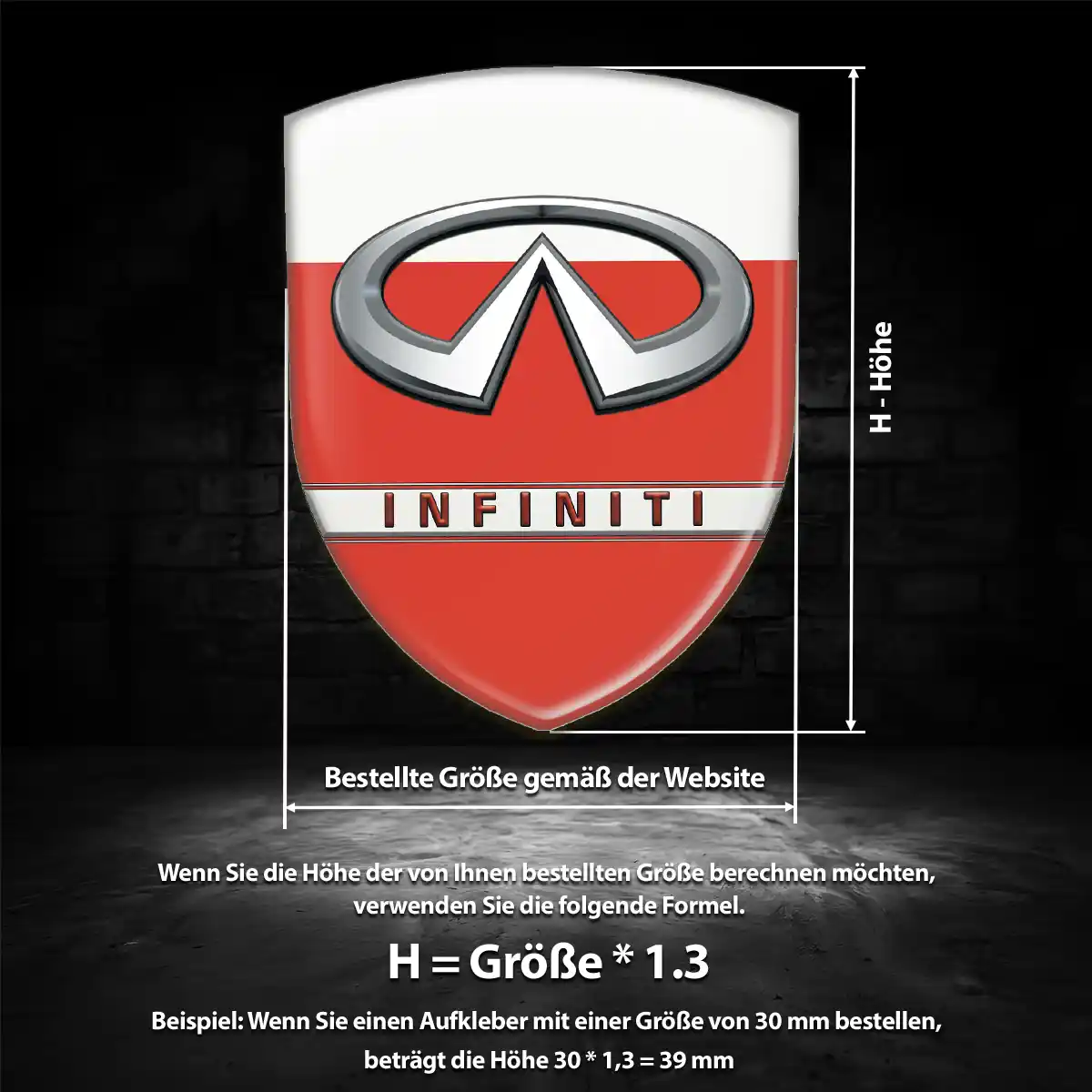 Infiniti Aufkleber Silikon Embleme Interieurdesign