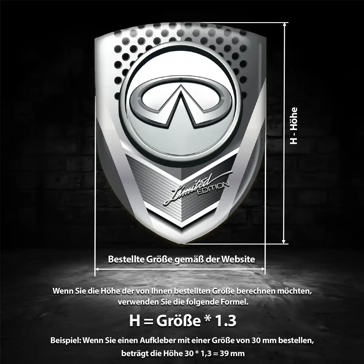 Infiniti Aufkleber Silikon Embleme Markenedition