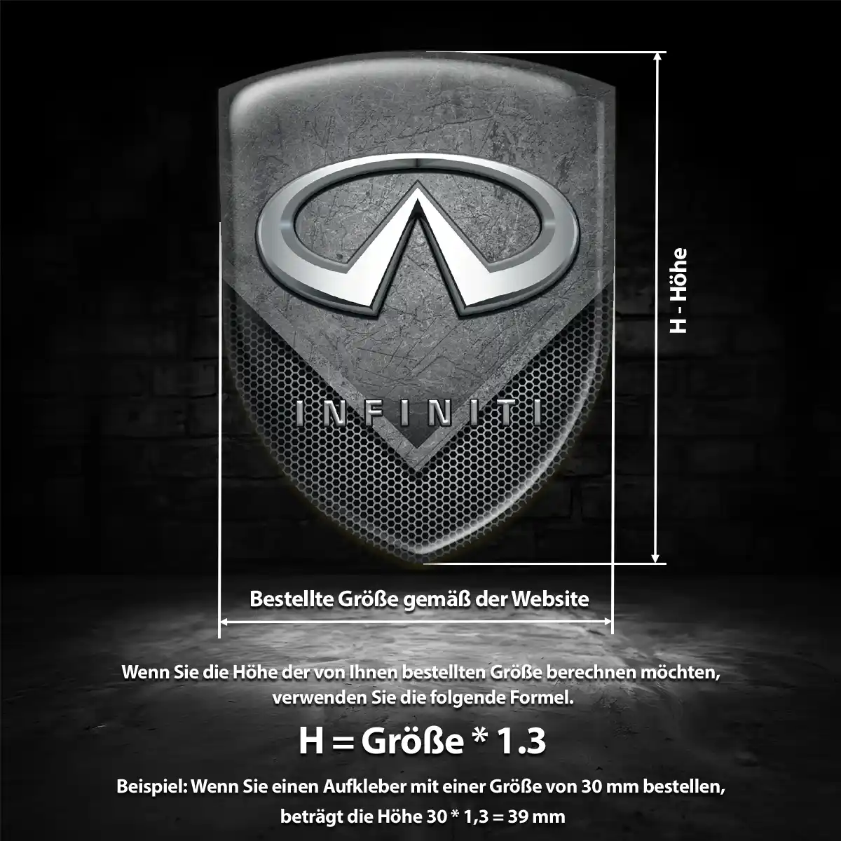 Infiniti Aufkleber Silikon Embleme Modernes Design