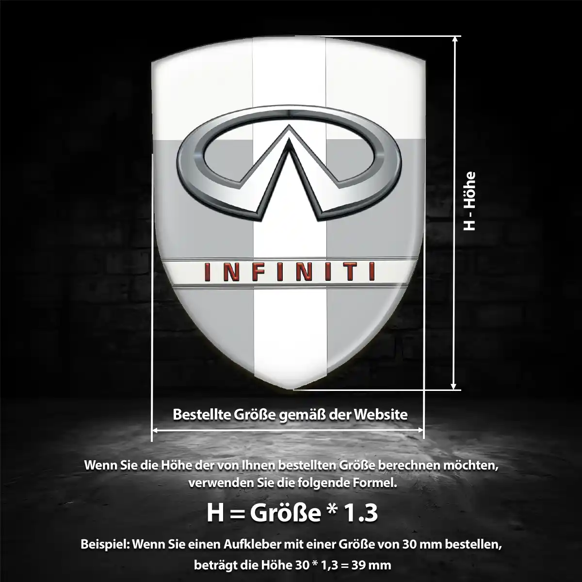 Infiniti Aufkleber Silikon Embleme Tuningfahrzeug
