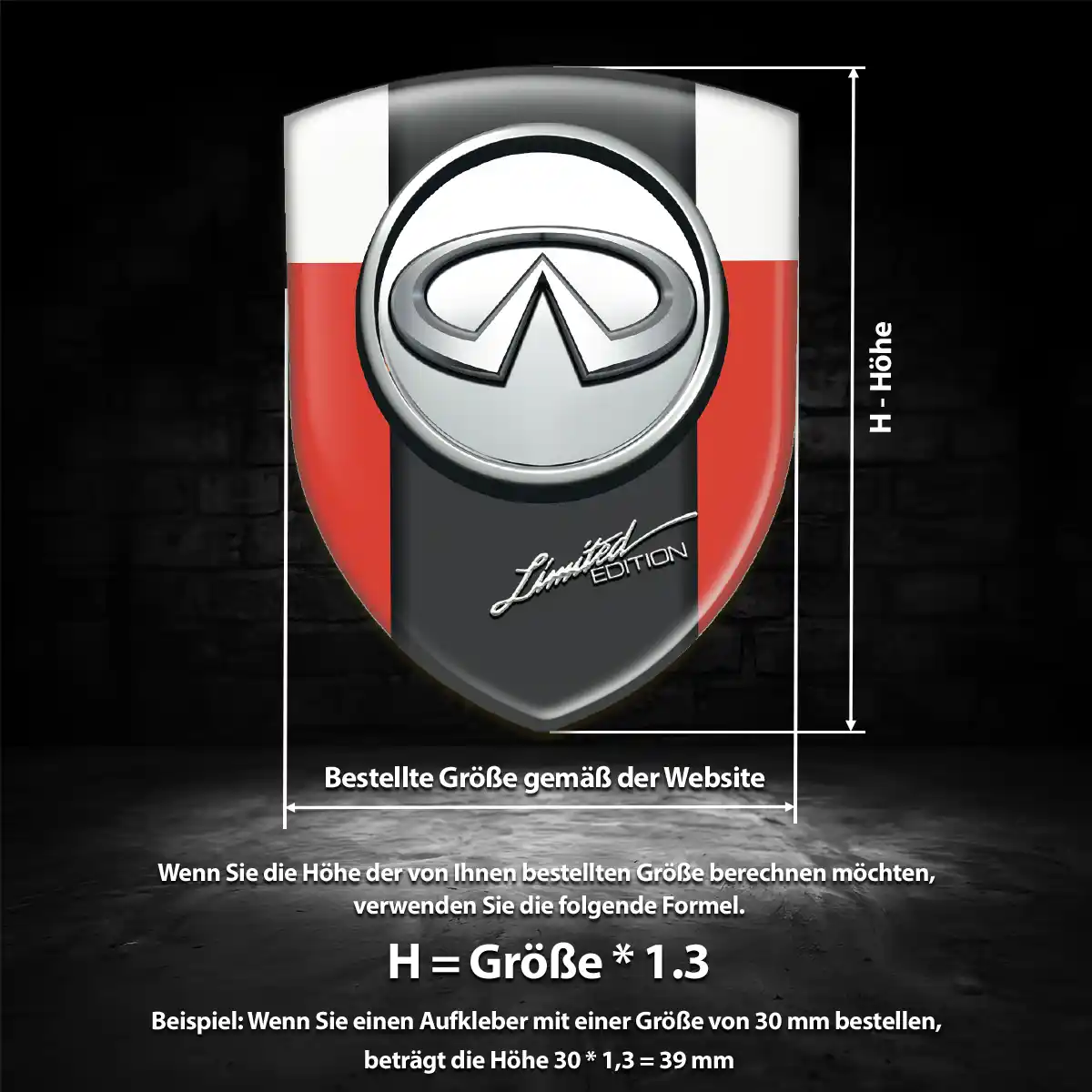 Infiniti Aufkleber Wappen Anspruchsvolles Design