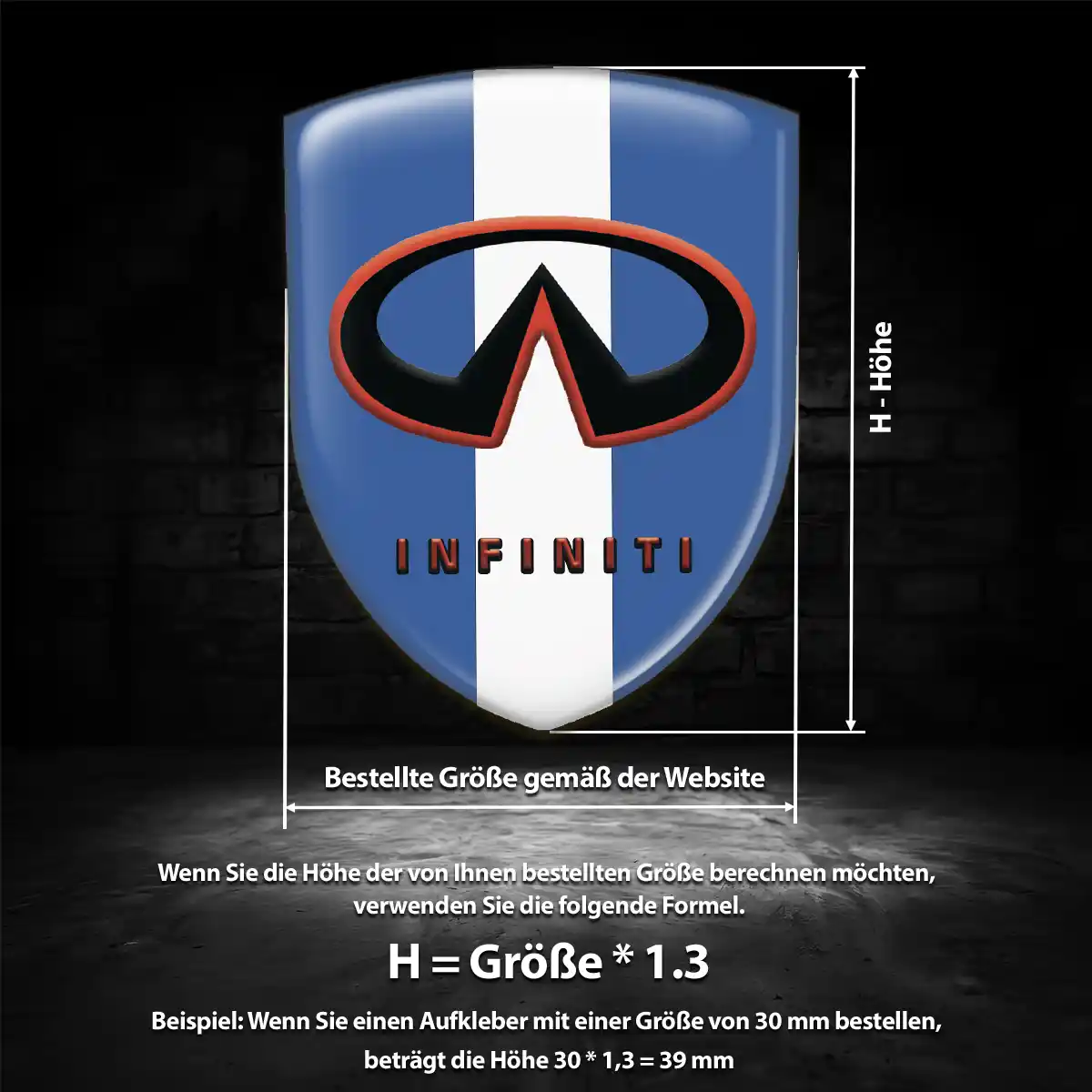 Infiniti Aufkleber Wappen Ausdrucksstarkes Design