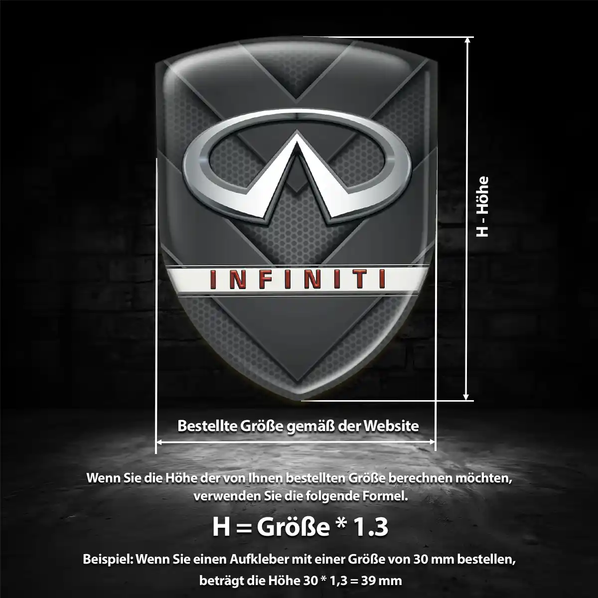 Infiniti Aufkleber Wappen Emblem Anspruchsvolles Design