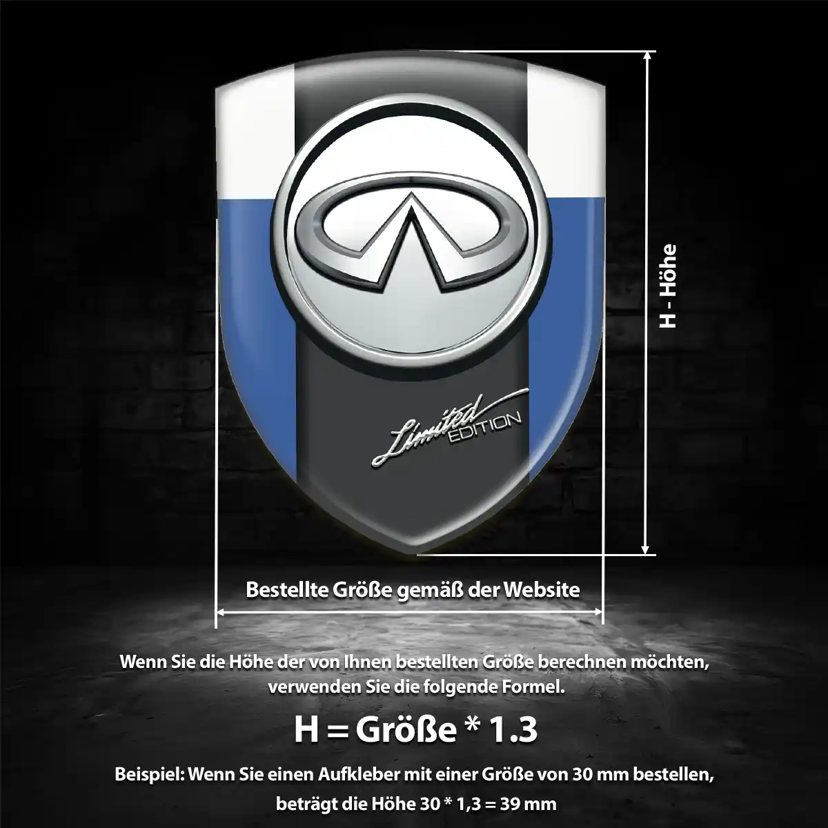 Infiniti Aufkleber Wappen Emblem Ausdrucksstarkes Design