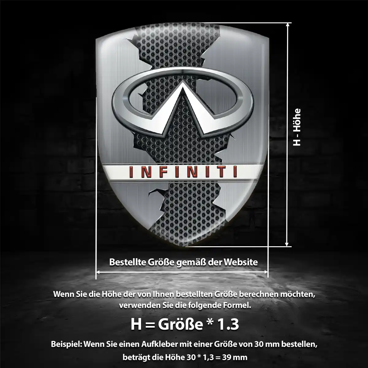 Infiniti Aufkleber Wappen Emblem Auto Erstklassige Qualität