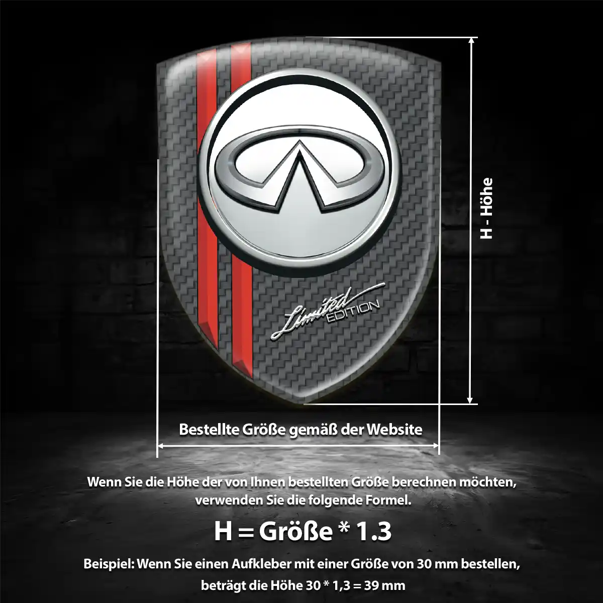 Infiniti Aufkleber Wappen Emblem Auto Luxus-Edition
