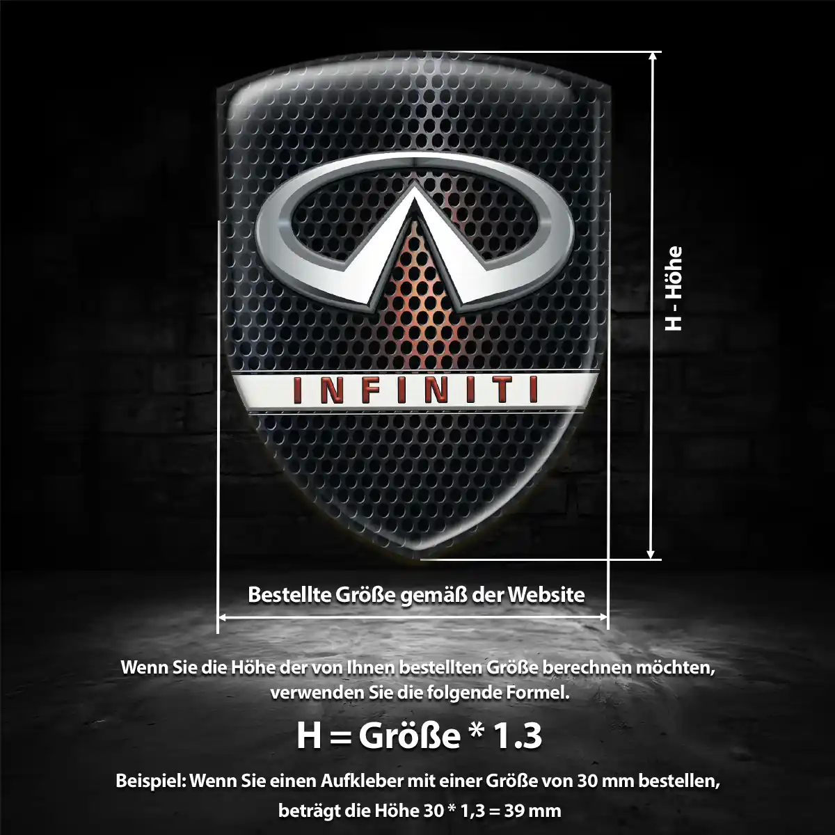 Infiniti Aufkleber Wappen Emblem Überzeugende Qualität