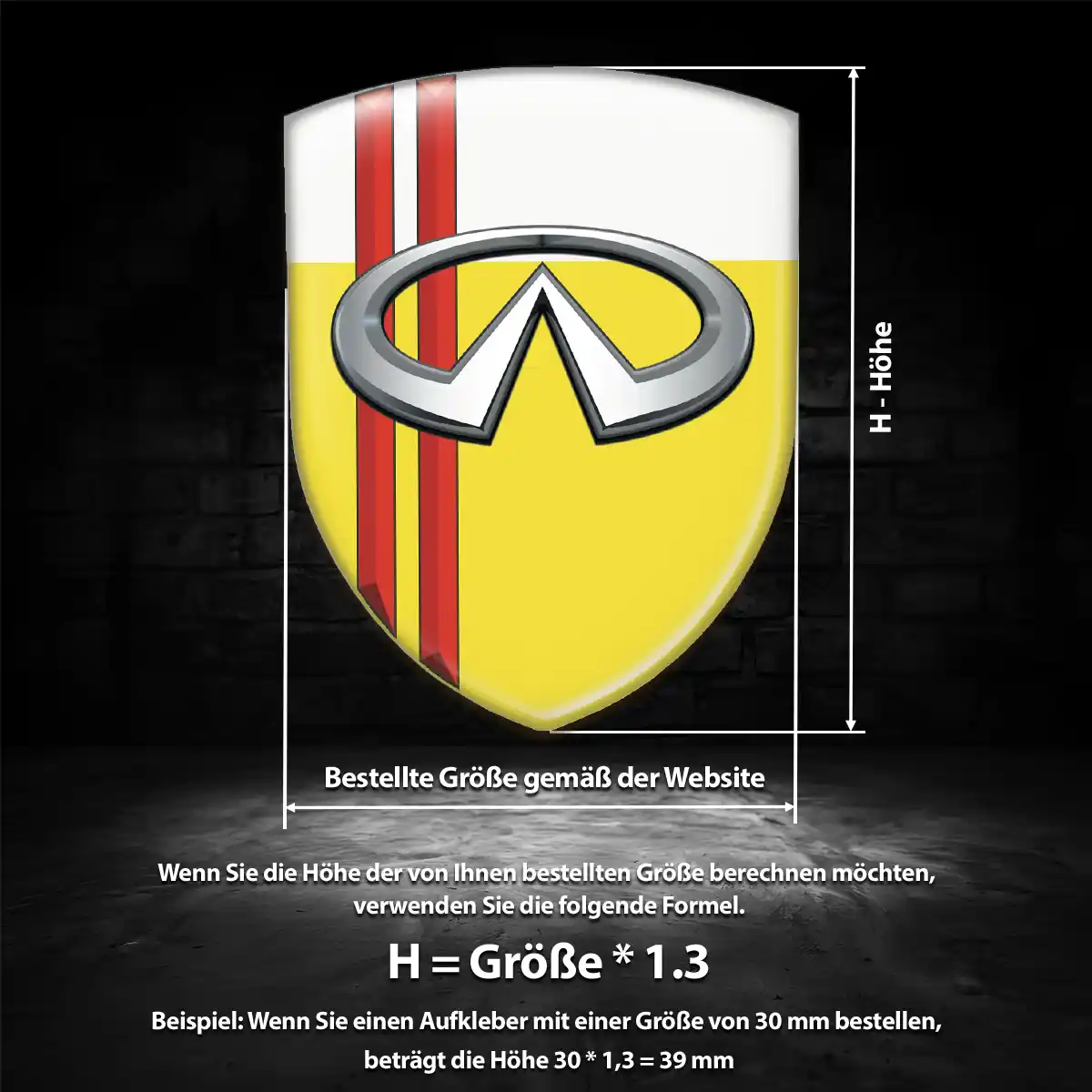 Infiniti Aufkleber Wappen Emblem Edles Design