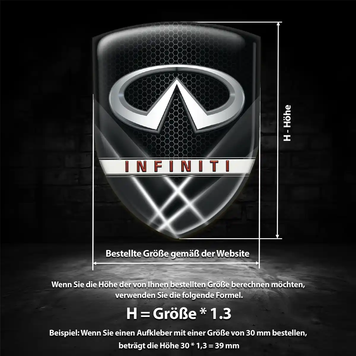 Infiniti Aufkleber Wappen Emblem Elegantes Design