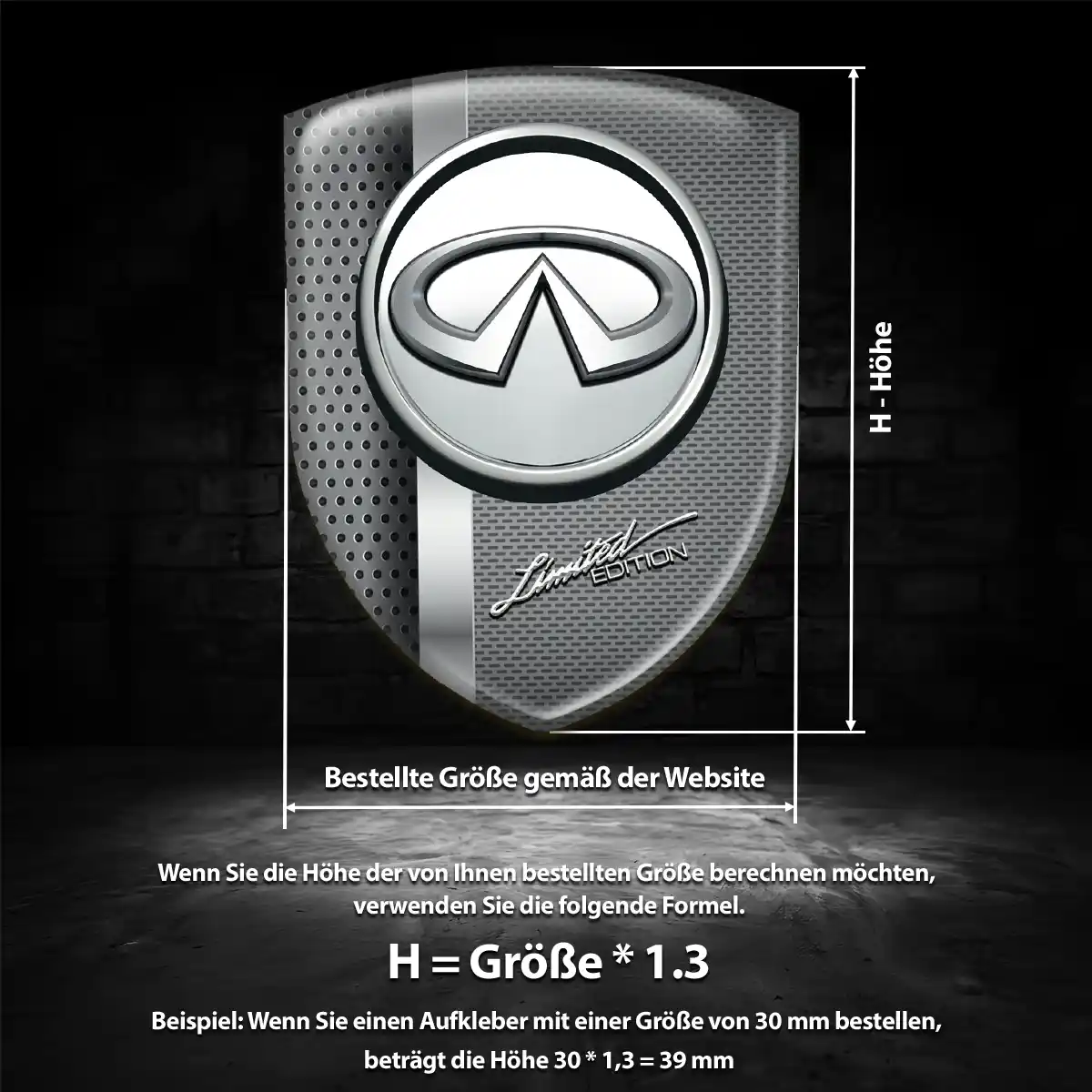 Infiniti Aufkleber Wappen Emblem Erstklassige Qualität