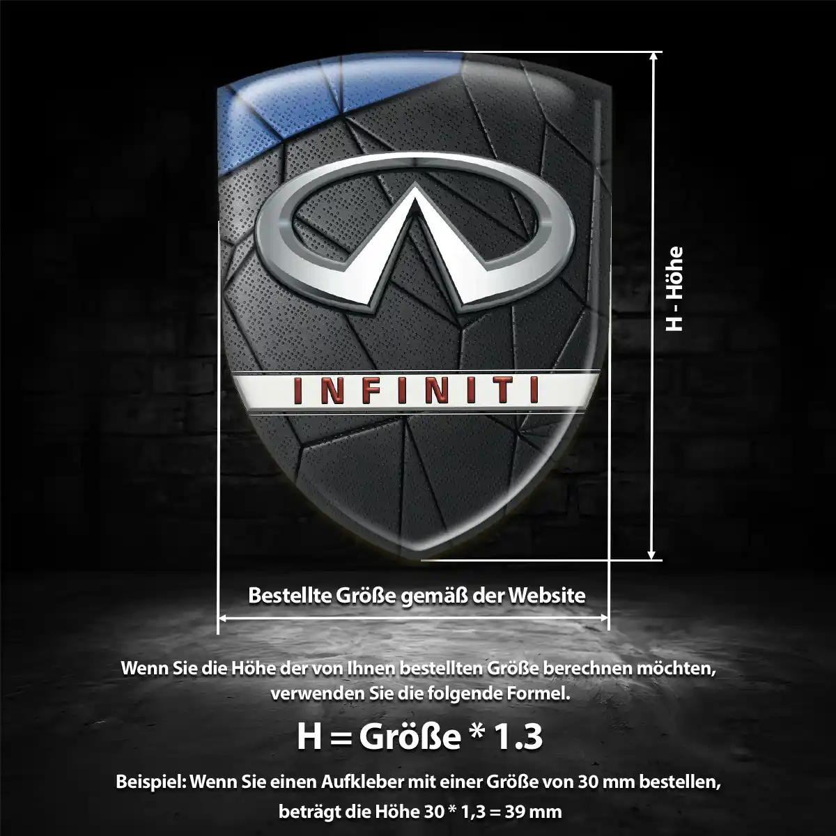 Infiniti Aufkleber Wappen Emblem Hochwertiges Harz