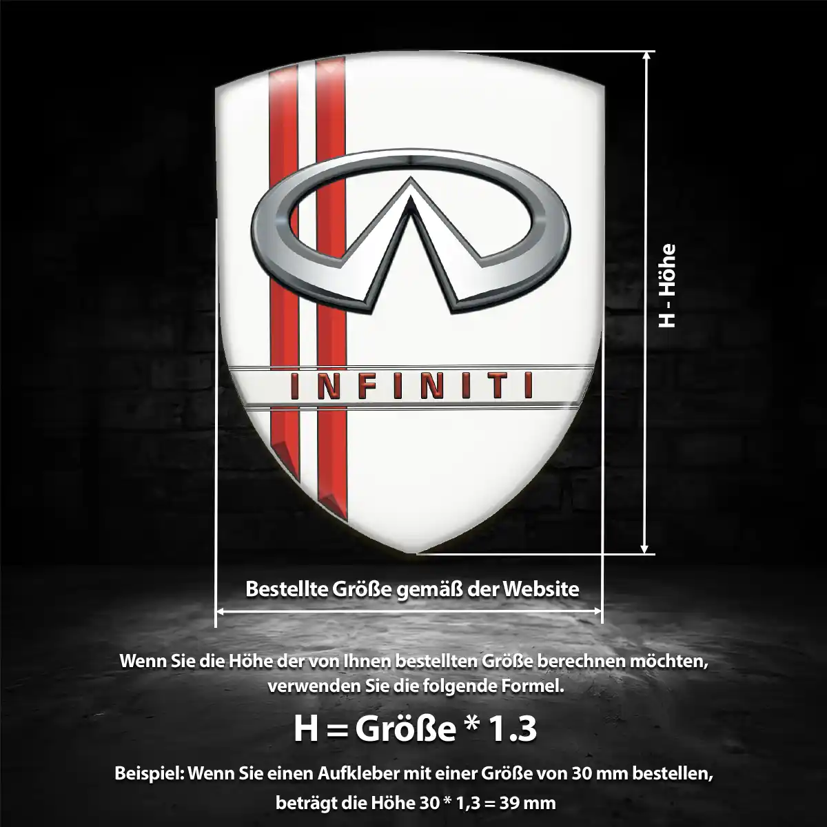 Infiniti Aufkleber Wappen Emblem Hohe Qualität