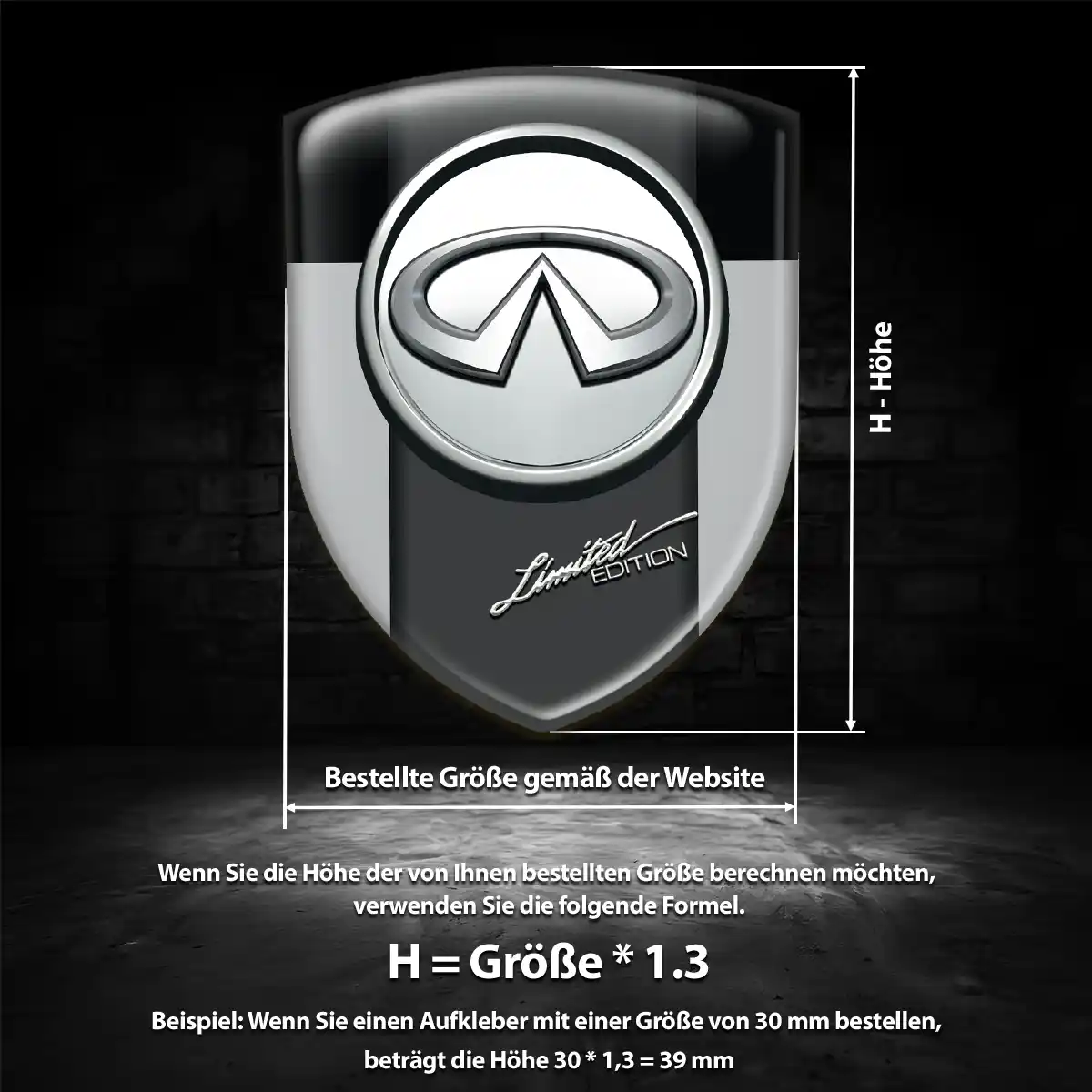 Infiniti Aufkleber Wappen Emblem Modernes Design