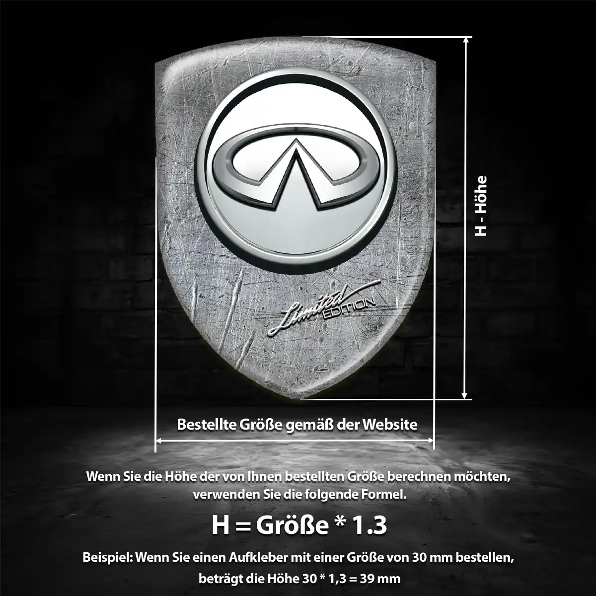 Infiniti Aufkleber Wappen Emblem Premium-Edition