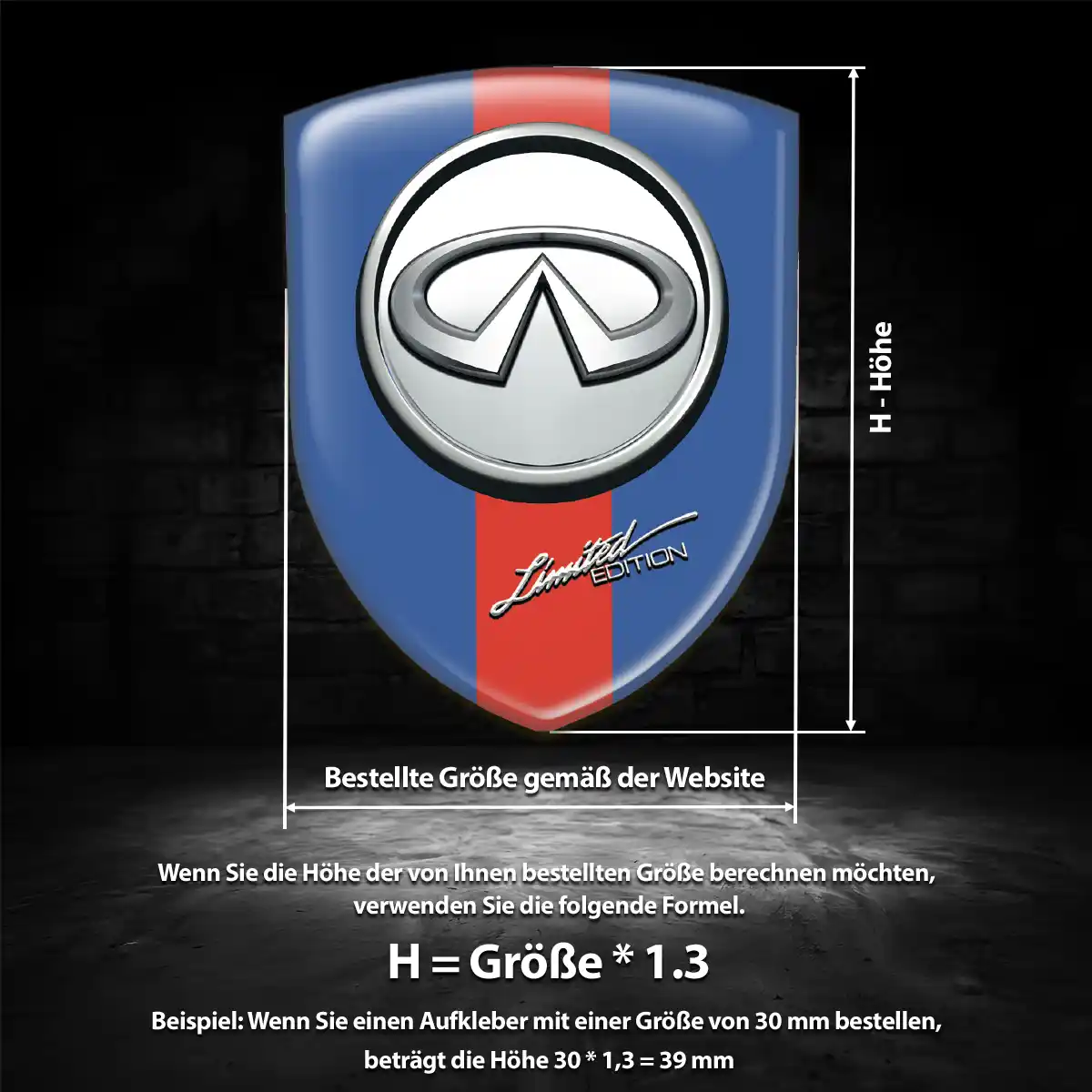 Infiniti Aufkleber Wappen Emblem Premiumqualität