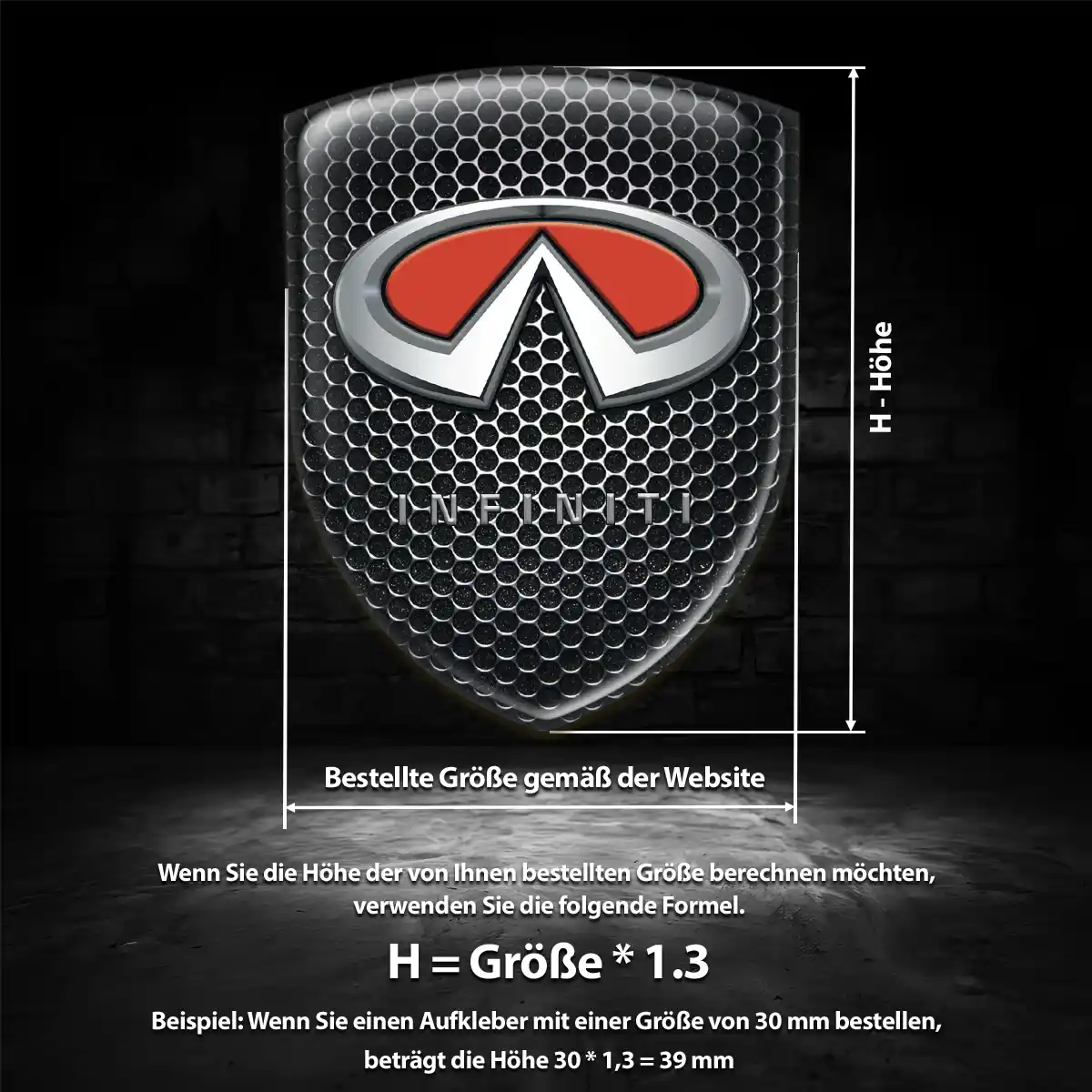 Infiniti Aufkleber Wappen Hochwertiges Harz