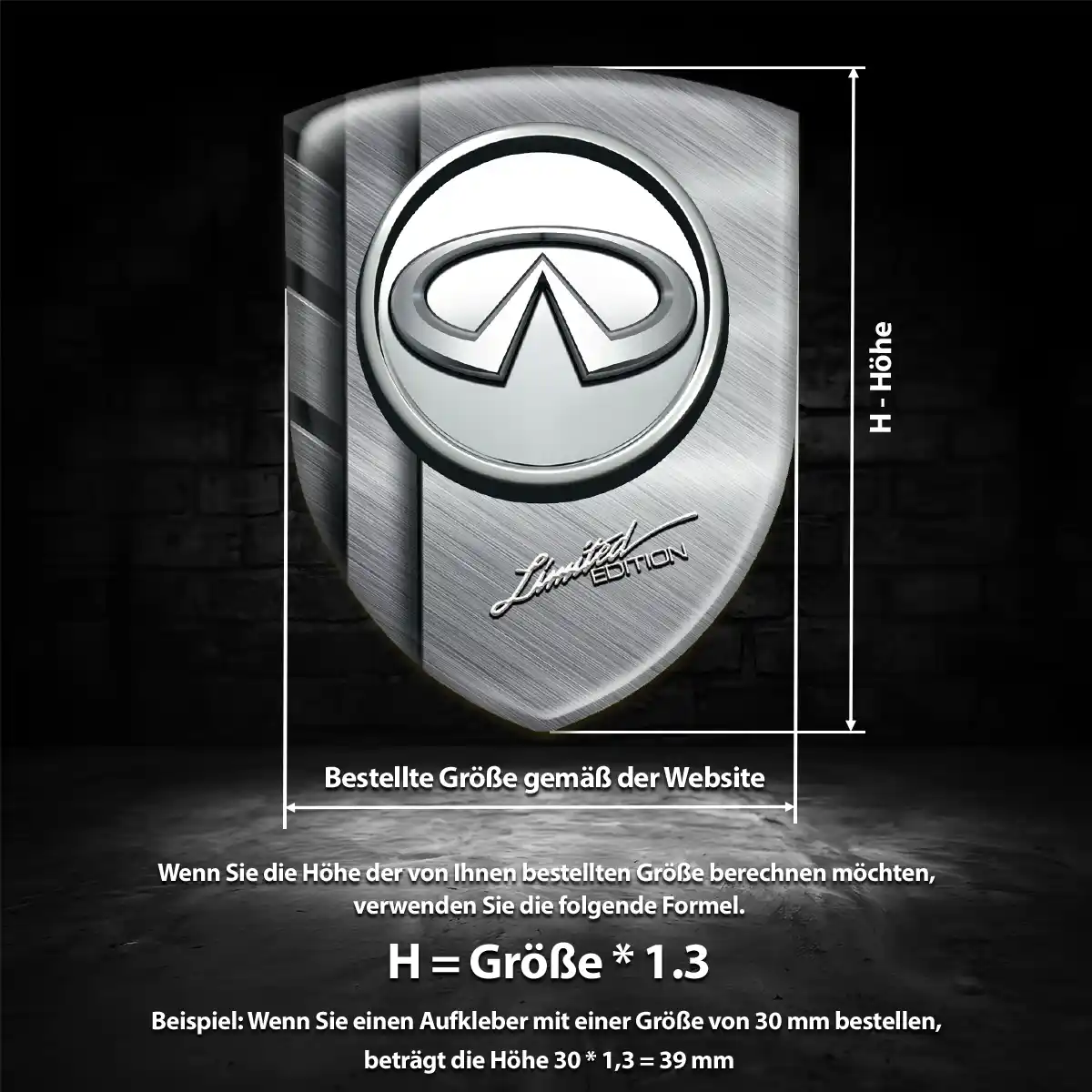 Infiniti Aufkleber Wappen Interieurdesign