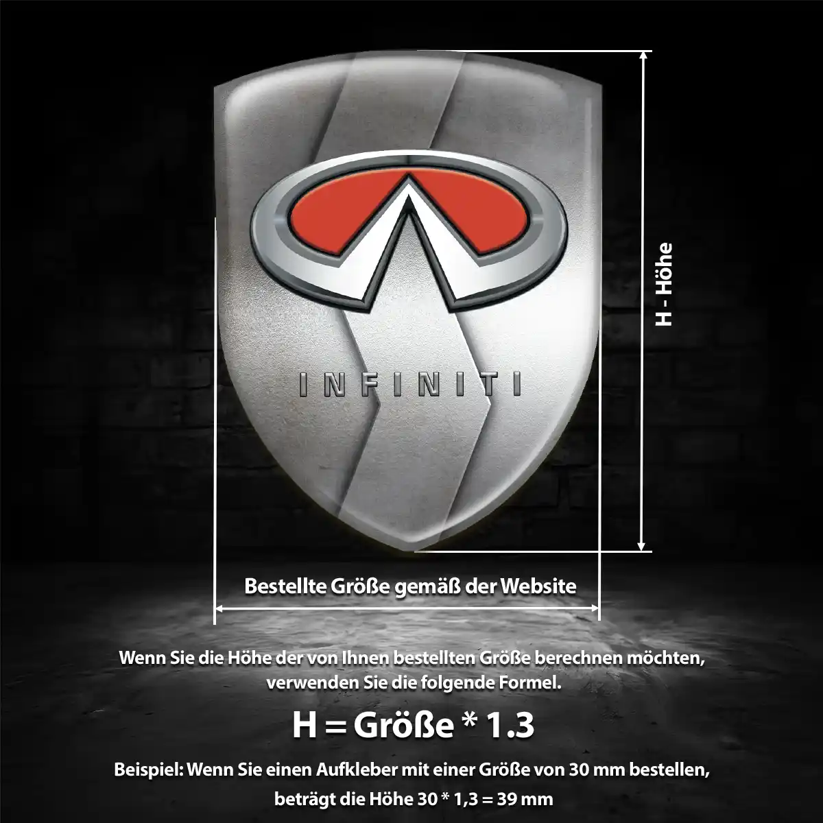 Infiniti Emblem Aufkleber Hochwertiges Harz