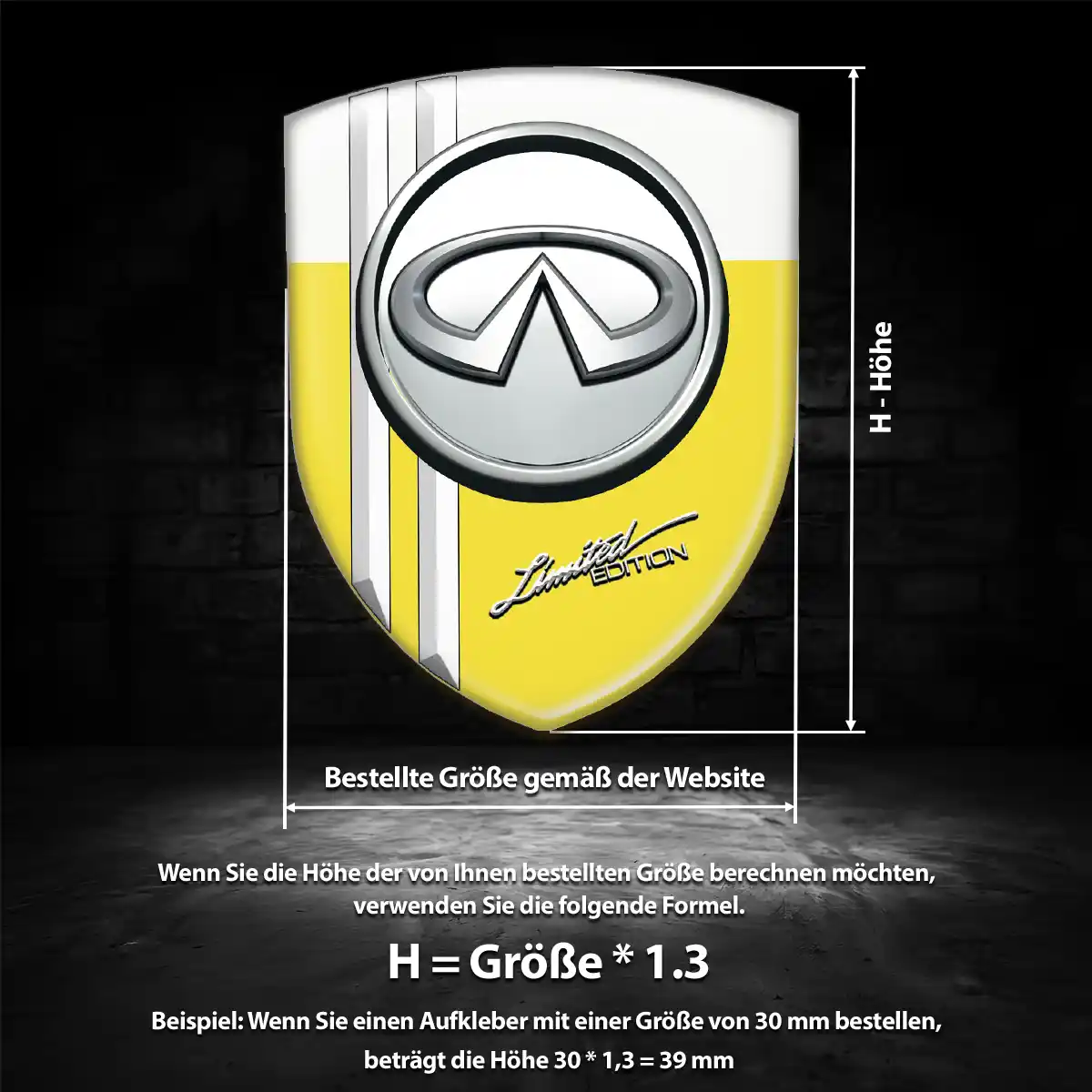 Infiniti Emblem Aufkleber Interieurdesign