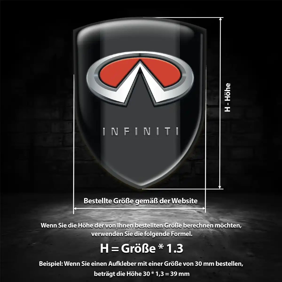 Infiniti Emblem Aufkleber Wappen Ausdrucksstarkes Design
