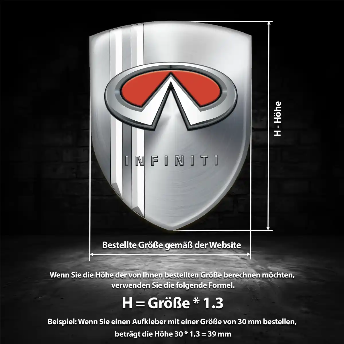 Infiniti Emblem Aufkleber Wappen Auto Hochwertiges Harz