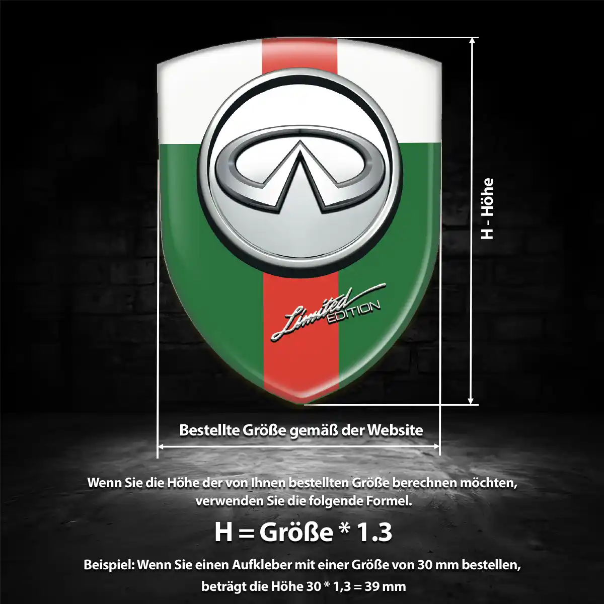 Infiniti Emblem Aufkleber Wappen Auto Luxus-Edition