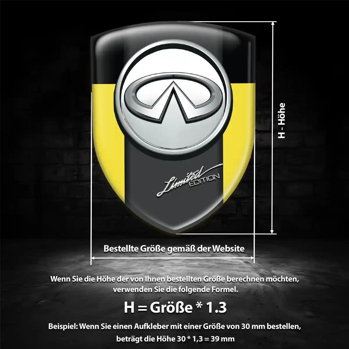 Infiniti Emblem Aufkleber Wappen Auto Premium-Edition