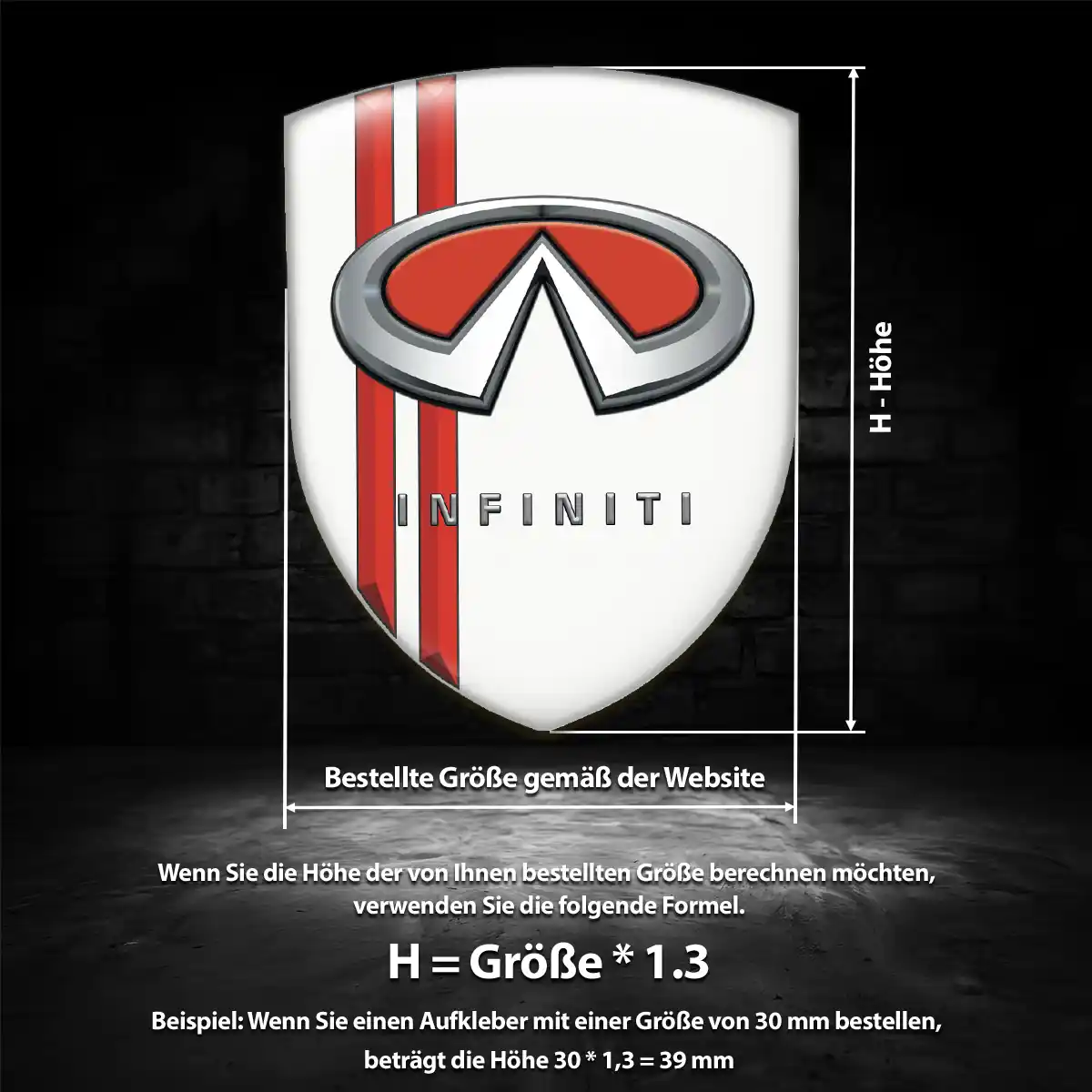 Infiniti Emblem Aufkleber Wappen Auto Spitzenqualität