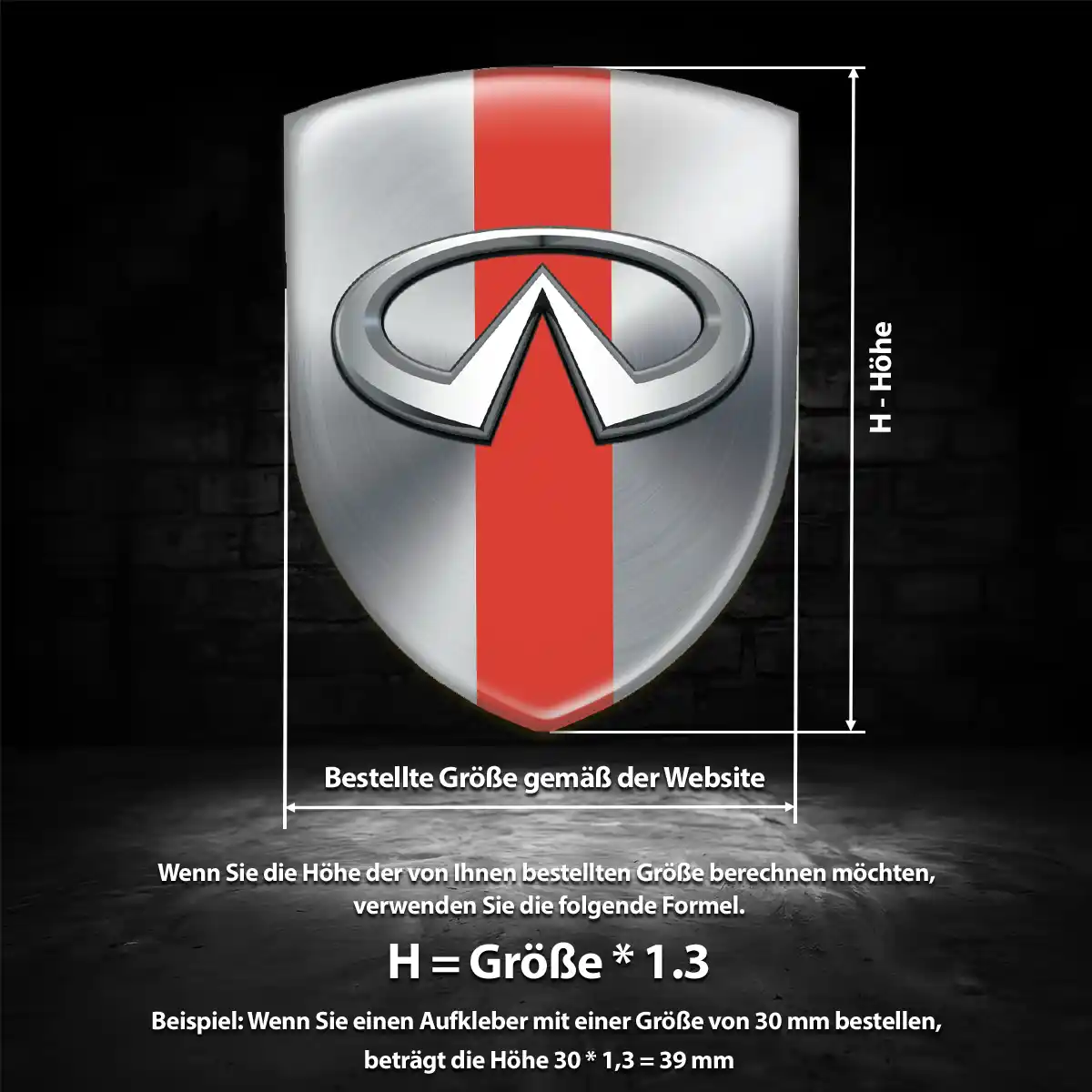 Infiniti Emblem Aufkleber Wappen Überzeugende Qualität