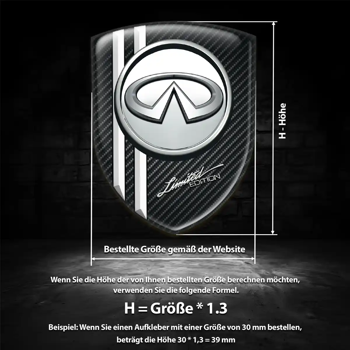 Infiniti Emblem Aufkleber Wappen Erstklassige Qualität