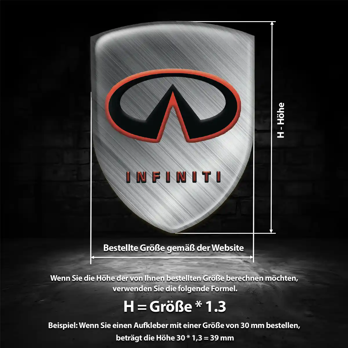 Infiniti Emblem Aufkleber Wappen Hochwertiges Harz