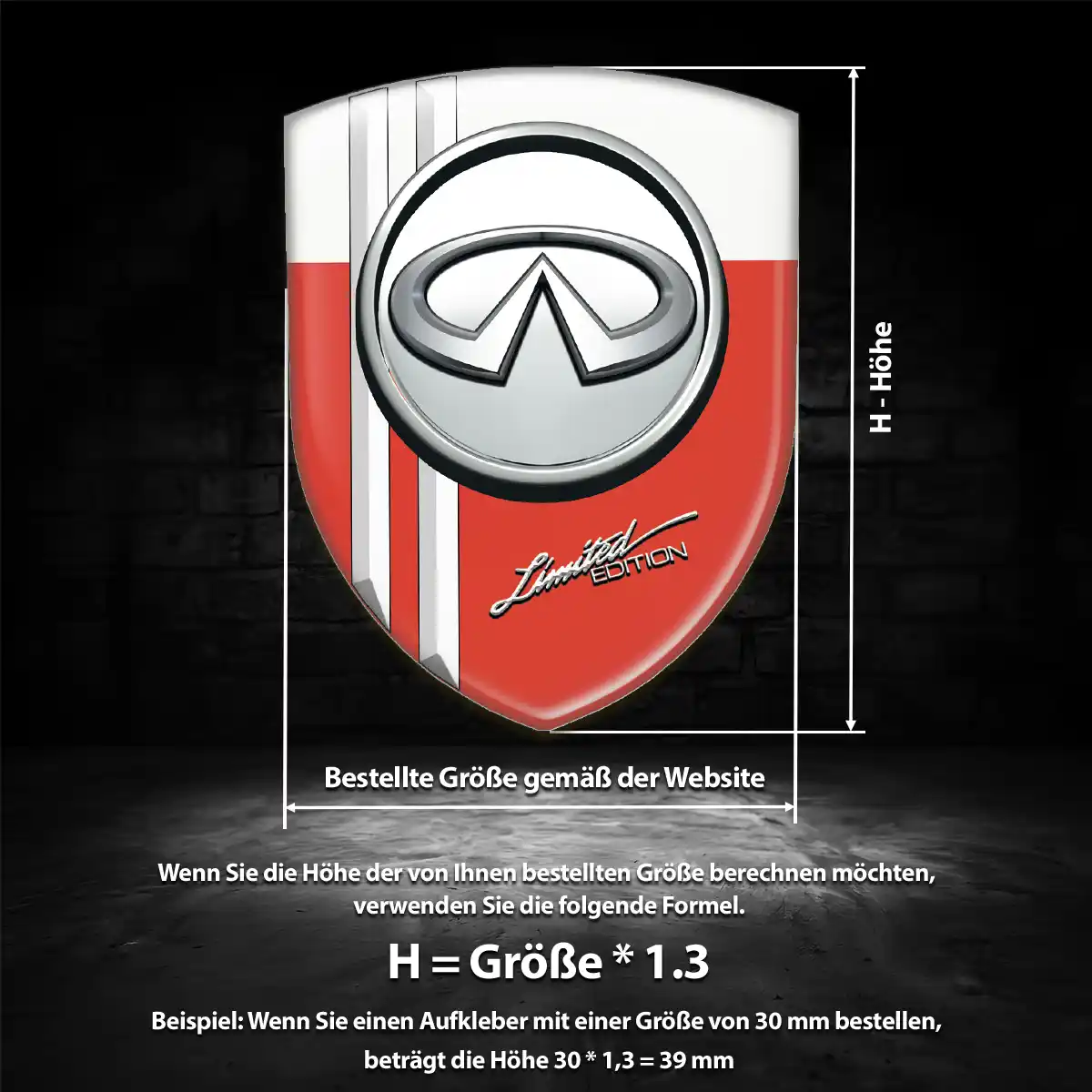 Infiniti Emblem Aufkleber Wappen Hohe Qualität