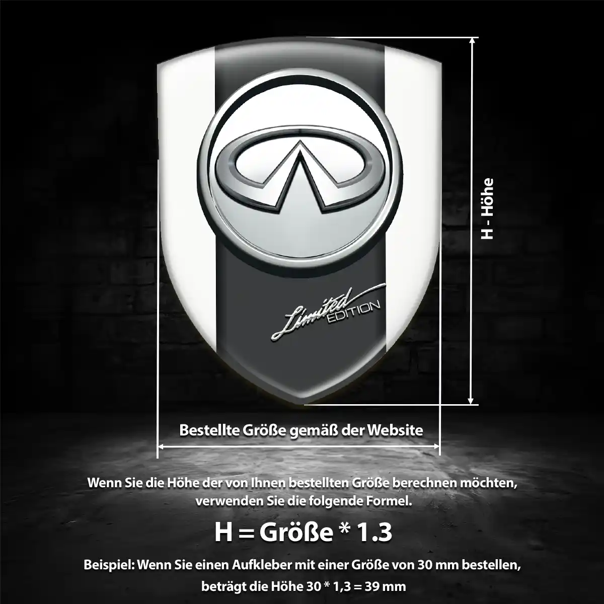 Infiniti Emblem Aufkleber Wappen Limitierte Auflage