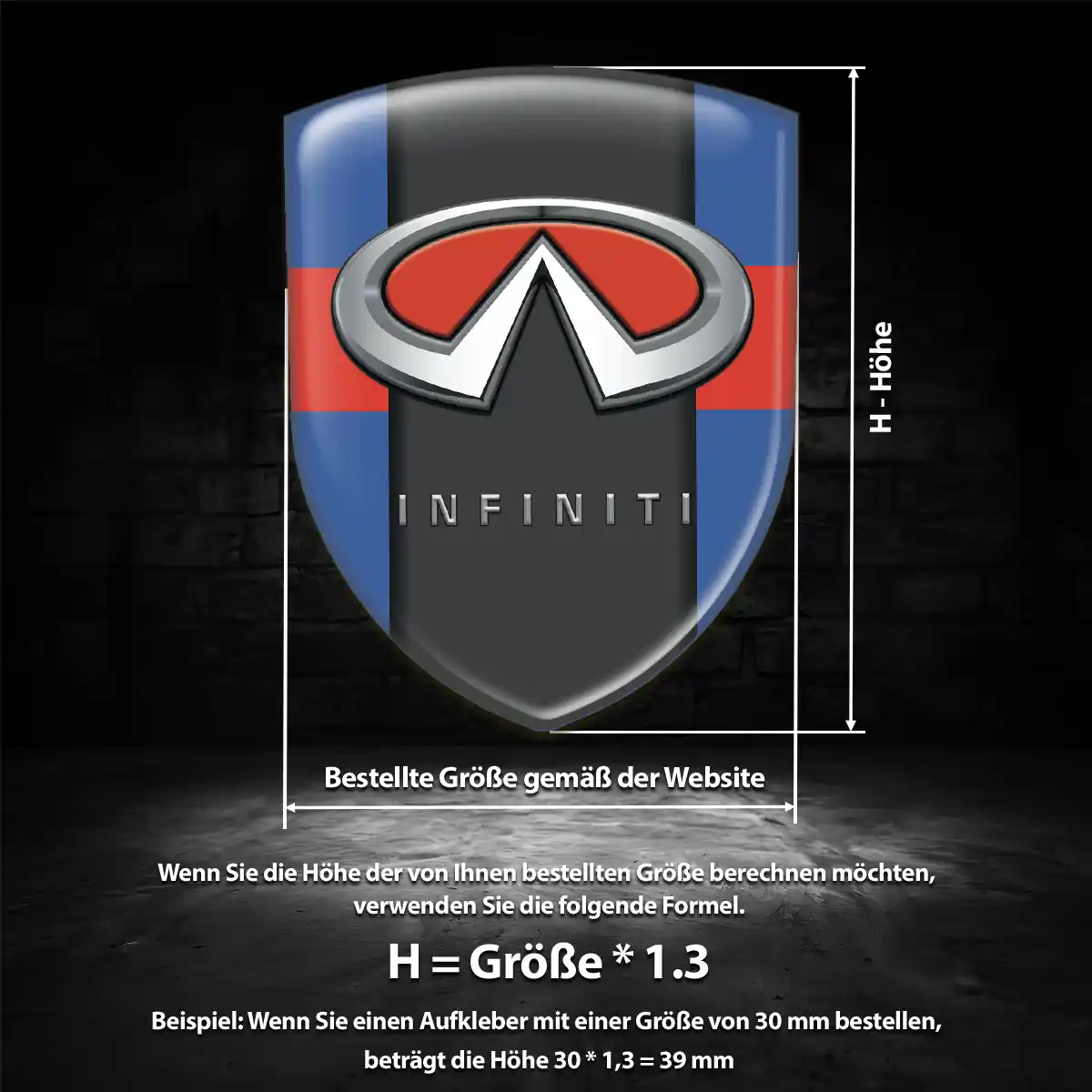 Infiniti Emblem Aufkleber Wappen Luxus-Edition